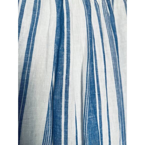 Boden 100% Linen Striped 3/4 Sleeve Tunic Blouse Sz 14 Button Back Nautical Boho - Picture 8 of 12